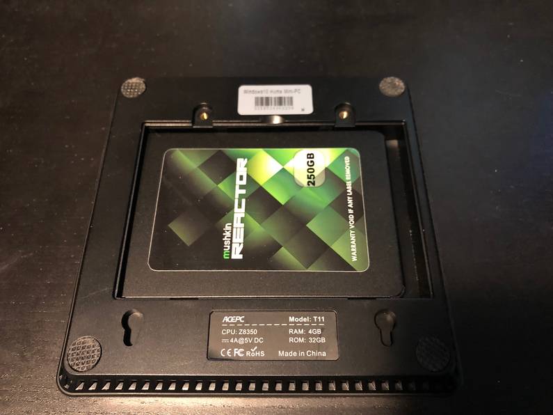 250GB SSD installed in acepc
