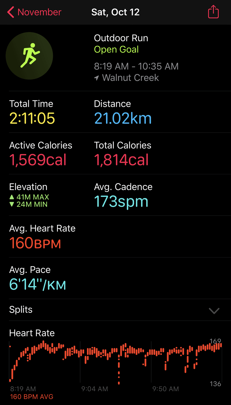 Statistics from Apple Health App